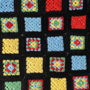 Image of Couverture crochet 90 x 132 cm années 70