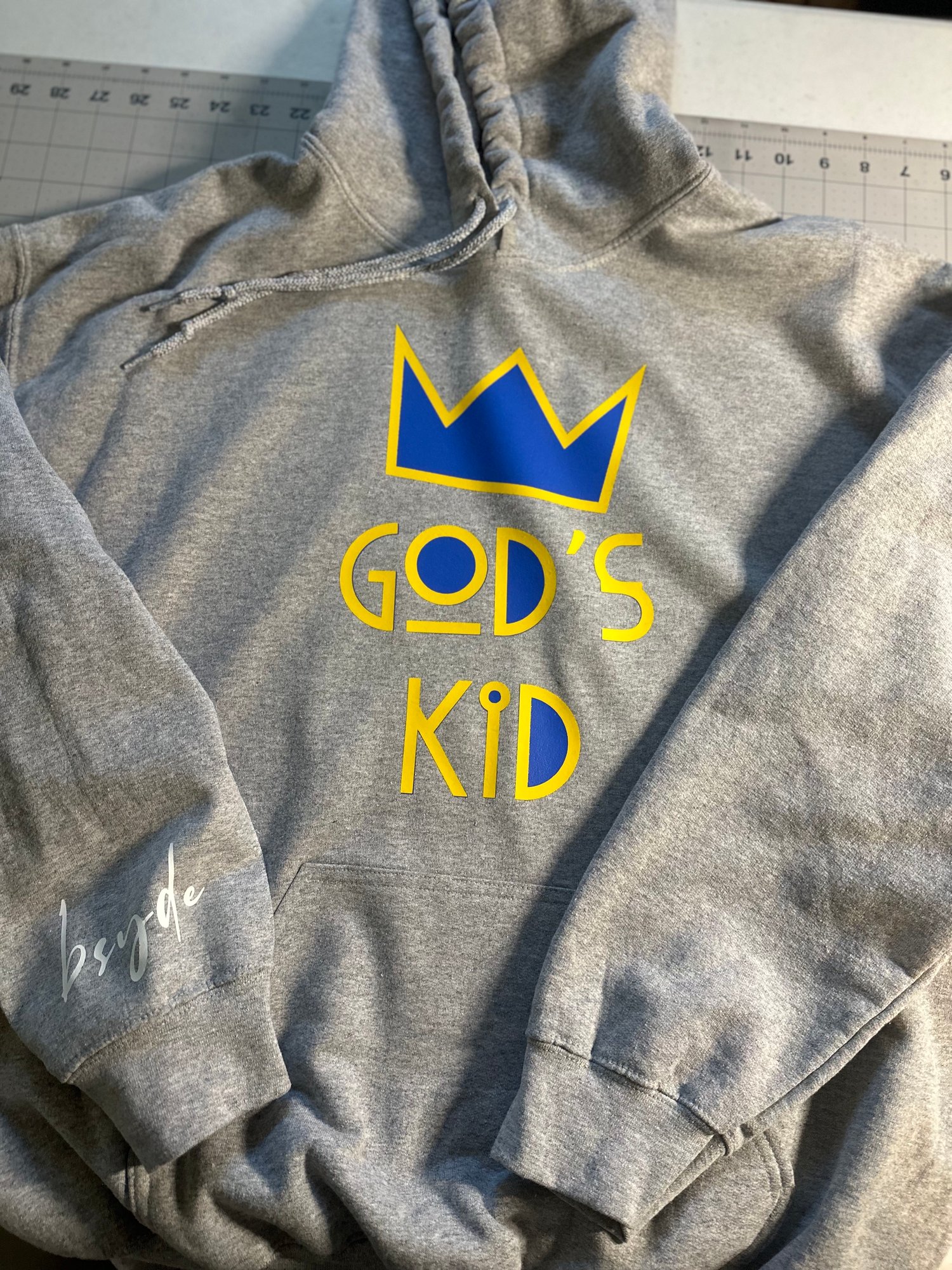 God's Kid Hoodie (Grey, Yellow and Blue)