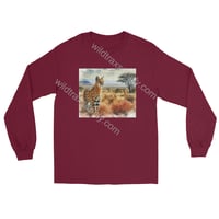 Image 3 of  Standing African Serval Landscape Long Sleeve TShirt