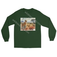 Image 2 of  Standing African Serval Landscape Long Sleeve TShirt