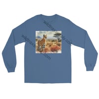 Image 4 of  Standing African Serval Landscape Long Sleeve TShirt