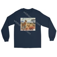 Image 1 of  Standing African Serval Landscape Long Sleeve TShirt