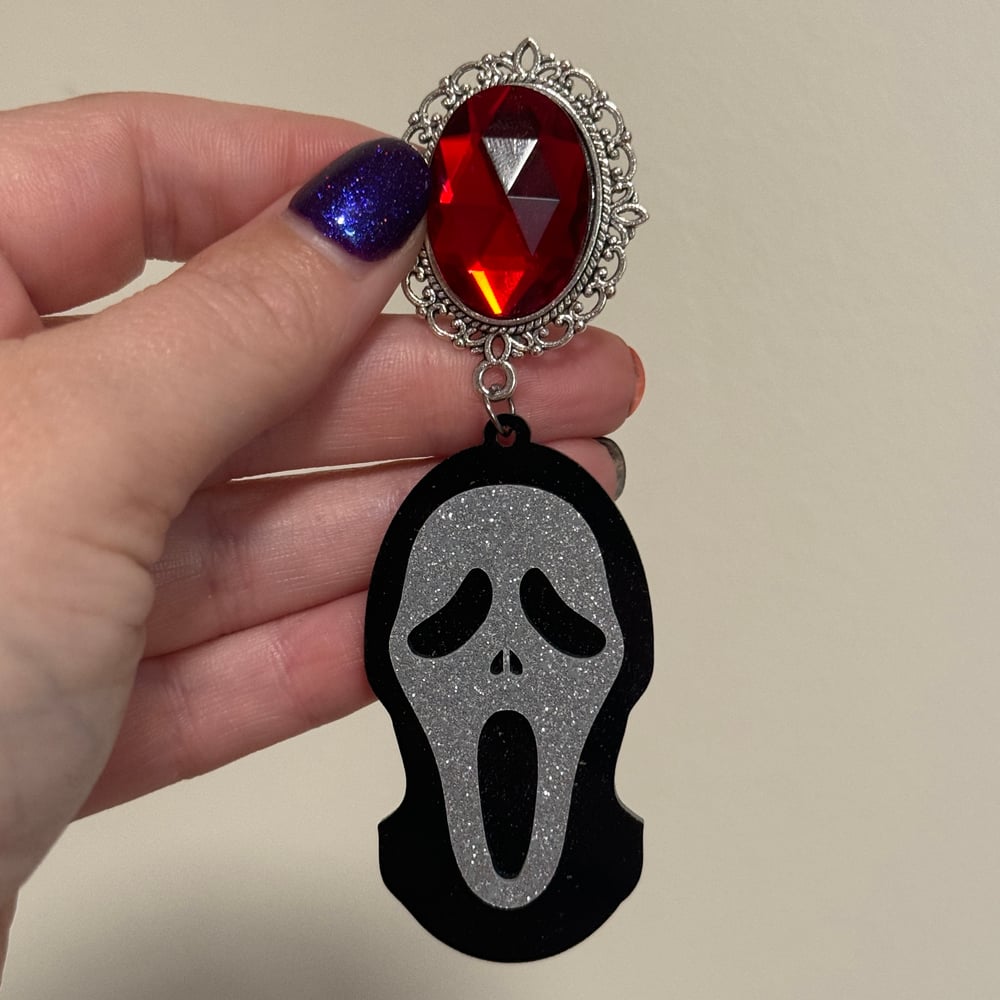 Image of Red Gem Ghostface Dangles (sizes 5/8-1”)