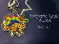 Image 2 of Rainbow African Painted Dog Acrylic Keychain (Subtle Gay Pride)