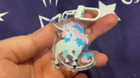 Image 1 of White Unicorn Acrylic Keychain (Subtle Trans Pride)