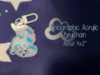 Image 3 of White Unicorn Acrylic Keychain (Subtle Trans Pride)