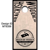 Image 1 of Brackish Wooder Cornhole Boards - Triangle Words - Black Border - New Logo - MT6356