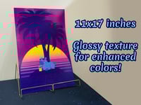 Image 2 of Vaporwave Capybara Print