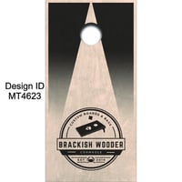 Image 1 of Brackish Wooder Cornhole Boards - Faded Triangles - New Logo - MT4623