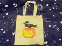 Image 1 of Crow Pumpkin Tote Bag