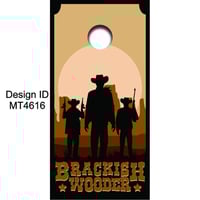 Brackish Wooder Cornhole Boards - Western Cowboy - Sunset - MT4616