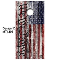 Image 1 of Brackish Wooder Cornhole Boards - WE THE PEOPLE - Amer. Flag - MT1305