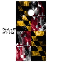 Image 1 of Brackish Wooder Cornhole Boards - MD Flag - Smokey Design - MT1362