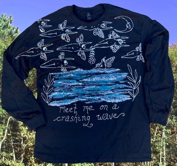 Image of "Meet Me On A Crashing Wave" long sleeve shirt LARGE