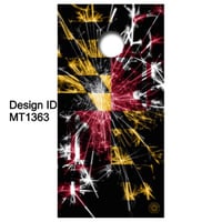 Image 1 of Brackish Wooder Cornhole Boards - MD Flag - Fireworks - MT1363