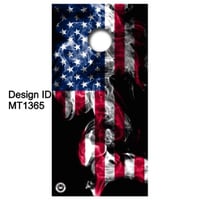 Image 1 of Brackish Wooder Cornhole Boards - Amer. Flag - Smokey Black - MT1365