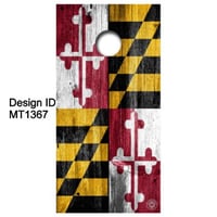 Image 1 of Brackish Wooder Cornhole Boards - MD Flag - Vertical Barn Wood - MT1367