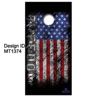 Brackish Wooder Cornhole Boards - Amer. Flag - FREEDOM - MT1374