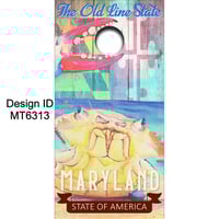 Image 1 of Brackish Wooder Cornhole Boards - Old Line State - MD Flag - Blue Crab - MT6313