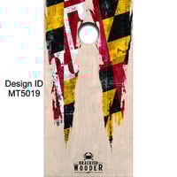 Brackish Wooder Cornhole Boards - MD Flag - Shredded Triangles - MT5019