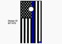 Brackish Wooder Cornhole Boards - Amer. Flag - Thin Blue Line - Traditional - MT1470