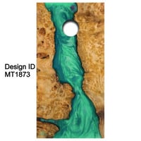 Brackish Wooder Cornhole Boards - River Table - Thick Aqua Resin on Burl - MT1873