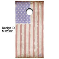 Brackish Wooder Cornhole Boards - Amer. Flag - Faded & Distressed - MT2002