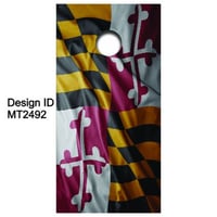 Brackish Wooder Cornhole Boards - MD Flag - Dark Wavy - MT2492