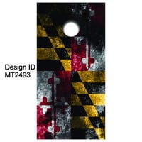 Brackish Wooder Cornhole Boards - MD Flag - Grunge - MT2493