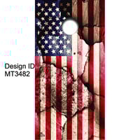 Brackish Wooder Cornhole Boards - Amer. Flag - Cracked - MT3482