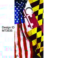 Image 1 of Brackish Wooder Cornhole Boards - USA / MD Flag - Vertical Wavy - MT3535