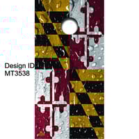 Brackish Wooder Cornhole Boards - MD Flag - Water Drops - MT3538