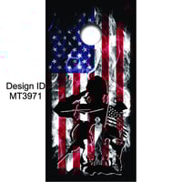 Image 1 of Brackish Wooder Cornhole Boards - Amer. Flag - Salute to America - MT3971