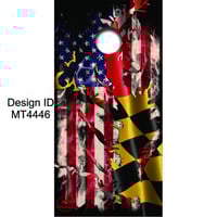 Brackish Wooder Cornhole Boards - Amer. Flag w/ MD Flag Chesapeake Bay - MT4446
