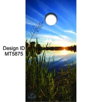 Brackish Wooder Cornhole Boards - Sunset w/ Marsh Grass - MT5875