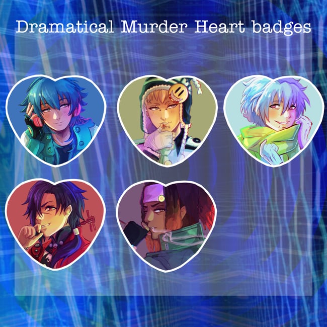 DRAMAtical Murder Heart Badges