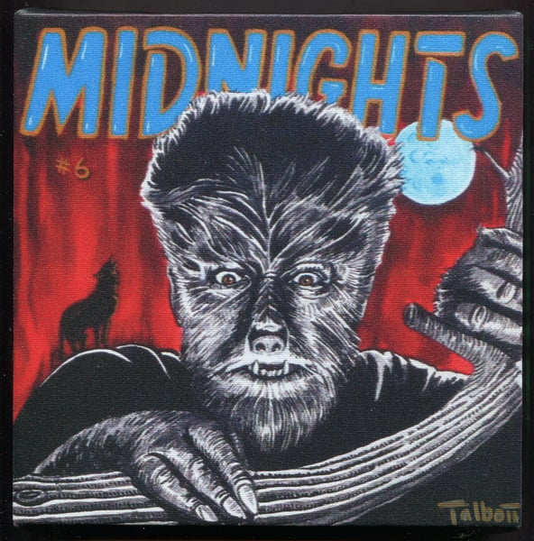 Image of "MIDNIGHTS" Lon Chaney as the Wolfman signed Canvas Print