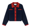 Cardigan Indee bleu marine et rouge