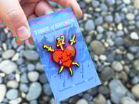 Image 1 of Three of Swords Tarot Card Pin