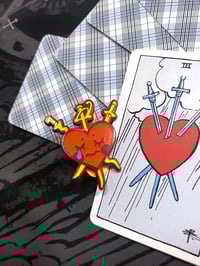 Image 2 of Three of Swords Tarot Card Pin