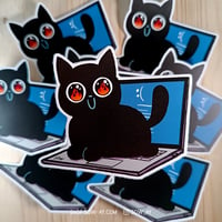 Image 2 of Catto on computer - sticker