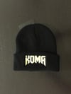 Gorro lana negro con bordado dorado