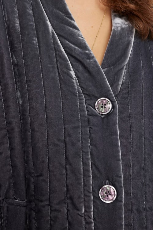 Image of 1-Chaqueta Nuvelli gris terciopelo