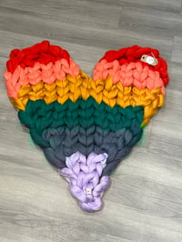Giant Arm Knitted Love Heart Blanket - Pride