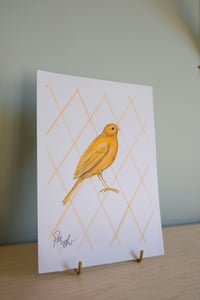 Image 2 of Original Painting - Canary Bird