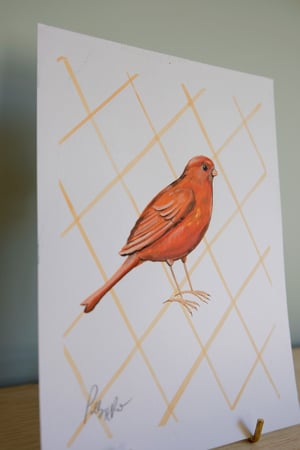 Image of Original Painting - Red Factor Canary Bird