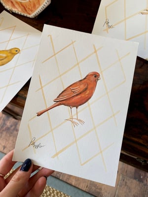 Image of Original Painting - Red Factor Canary Bird