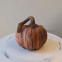 Image 2 of Large Burnt Orange Speckled Pumpkin