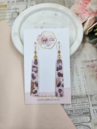 Image 1 of Elongated Snow Leopard Earrings