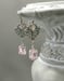 Image of Pink Art Nouveau Earrings - Art Nouveau Silver Jewelry - Gilded Age Earrings - Edwardian Style Je...